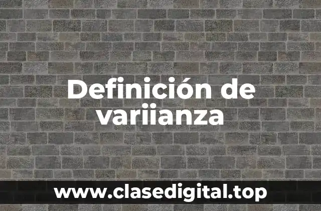 Definición de variianza