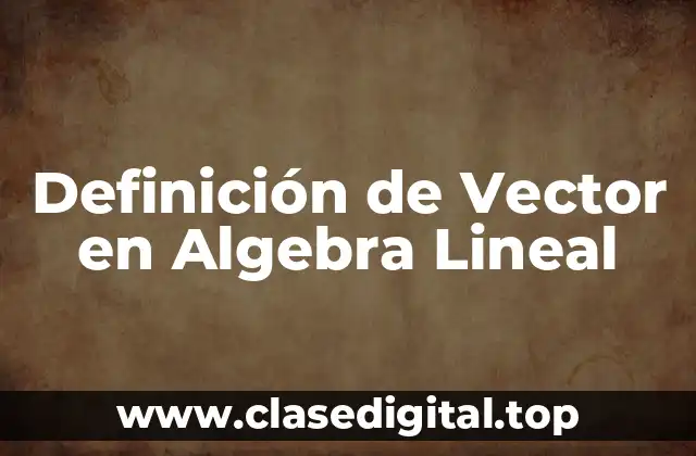 Definición de Vector en Algebra Lineal
