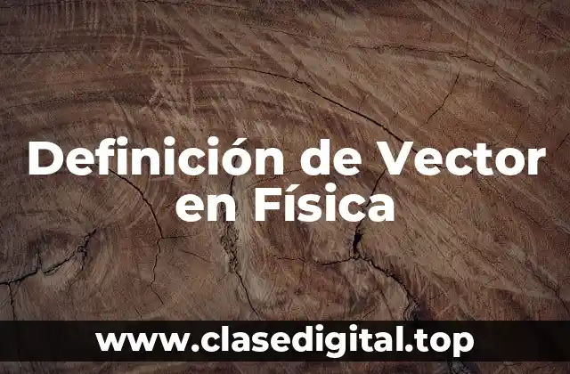 Definición Técnica de Vector en Física