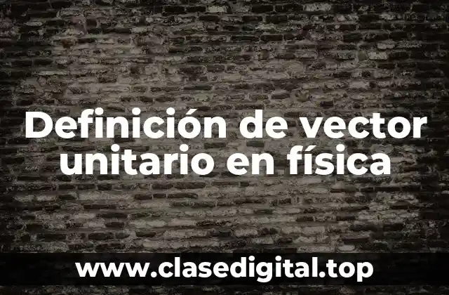 Definición de vector unitario en física