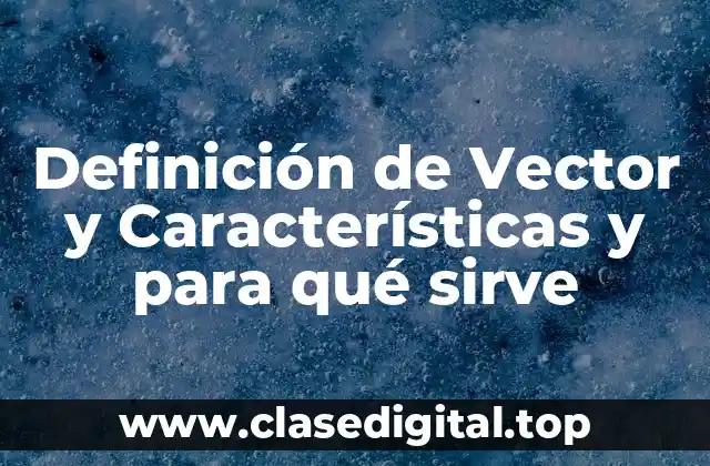 Definición de Vector y Características y para qué sirve
