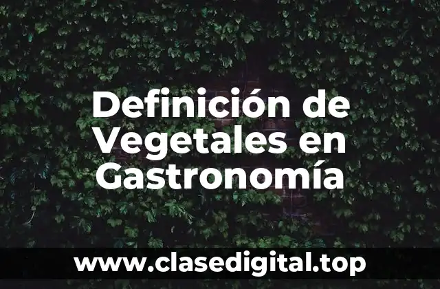 Definición de Vegetales en Gastronomía