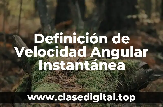 Definición de Velocidad Angular Instantánea