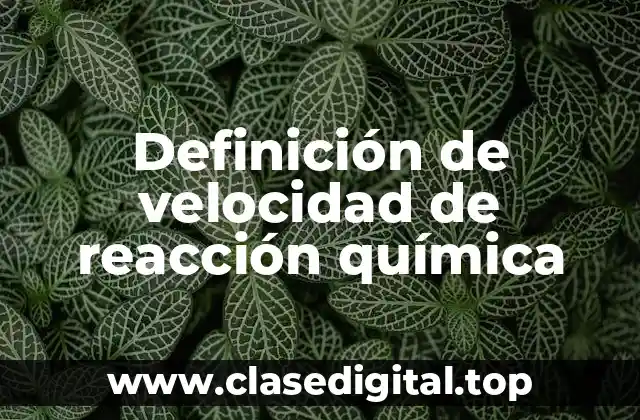 Definición de velocidad de reacción química