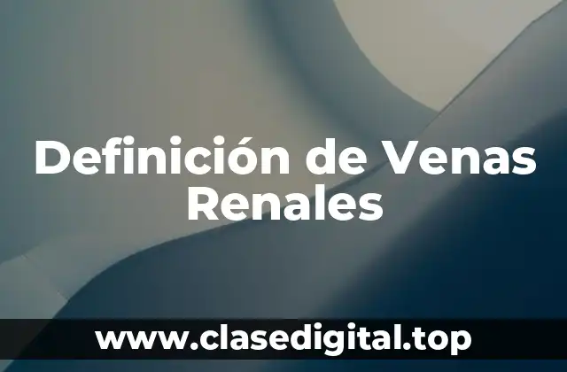 Definición de Venas Renales