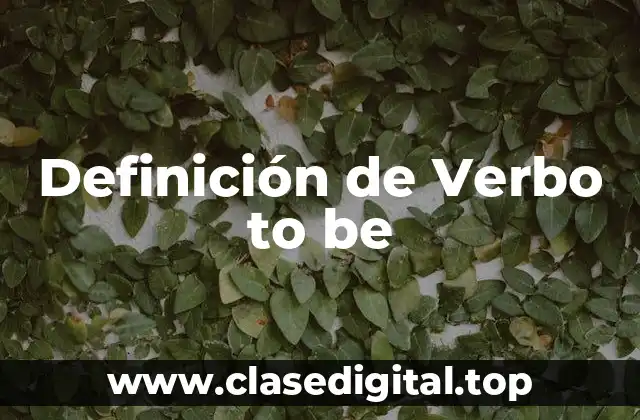 Definición de Verbo to be