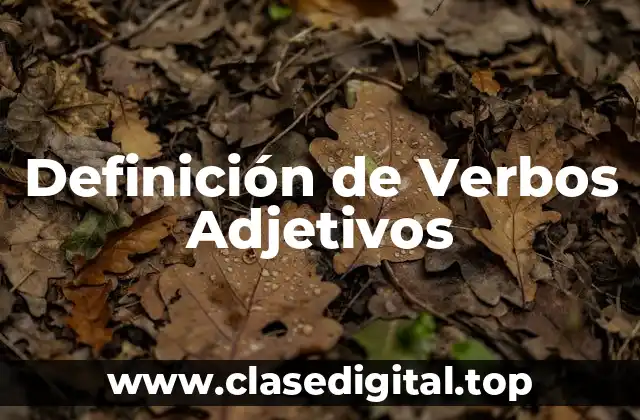 Definición de Verbos Adjetivos