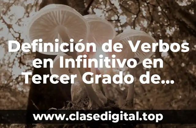 Definición de Verbos en Infinitivo en Tercer Grado de Primaria