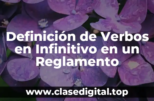 Ejemplos de Verbos en Infinitivo en un Reglamento