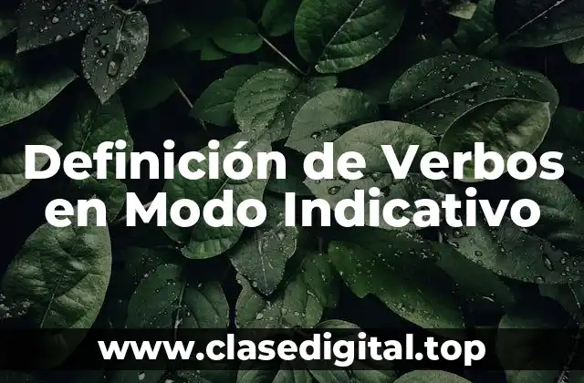 Ejemplos de Verbos en Modo Indicativo