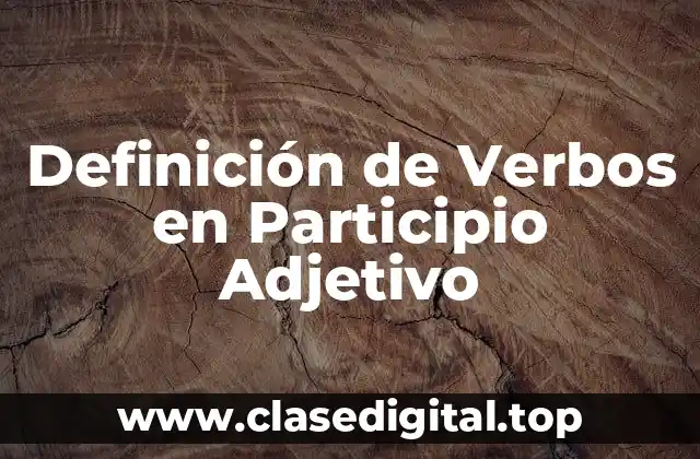 Definición de Verbos en Participio Adjetivo