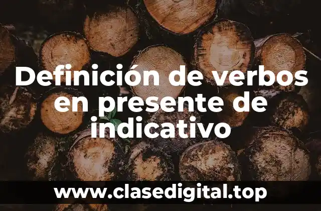 Ejemplos de verbos en presente de indicativo