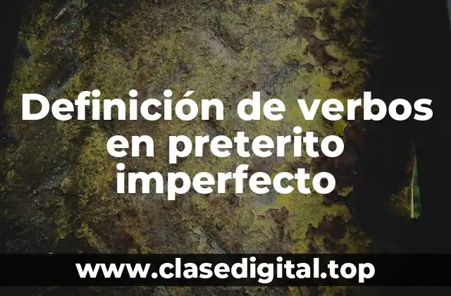 Definición de verbos en preterito imperfecto