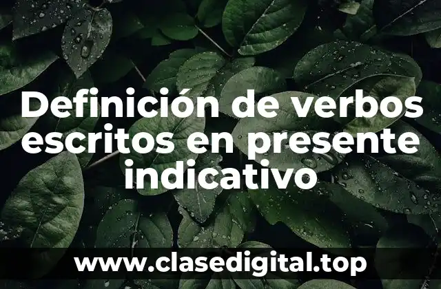 Definición de verbos escritos en presente indicativo