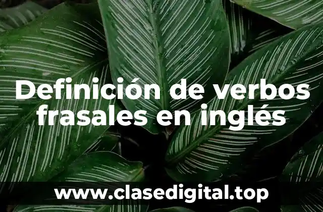 Definición de verbos frasales en inglés