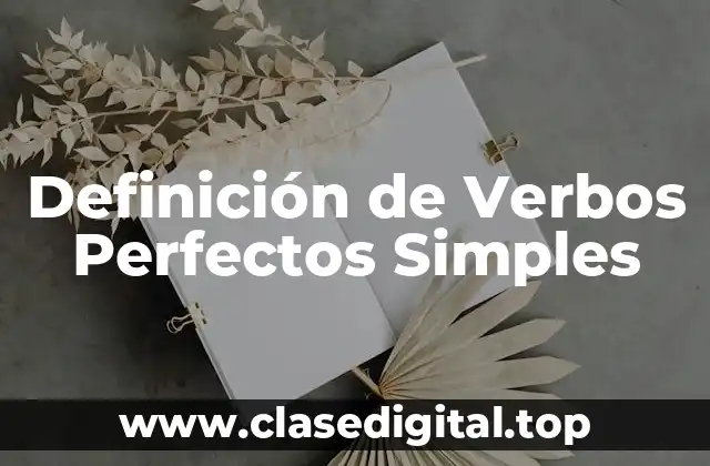 Ejemplos de verbos perfectos simples