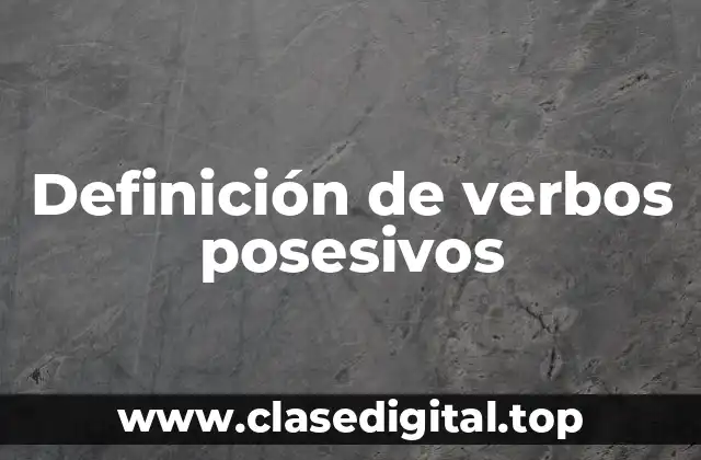 Definición de verbos posesivos