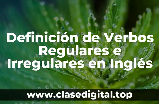 Definición de Verbos Regulares e Irregulares en Inglés