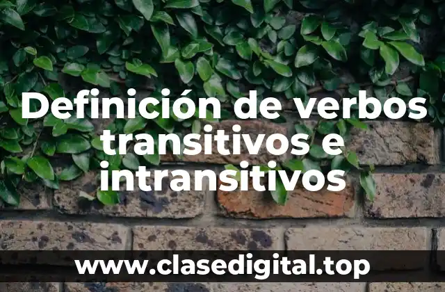 Definición de verbos transitivos e intransitivos