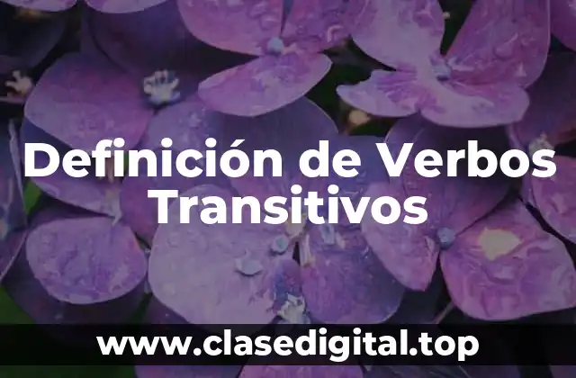 Ejemplos de Verbos Transitivos