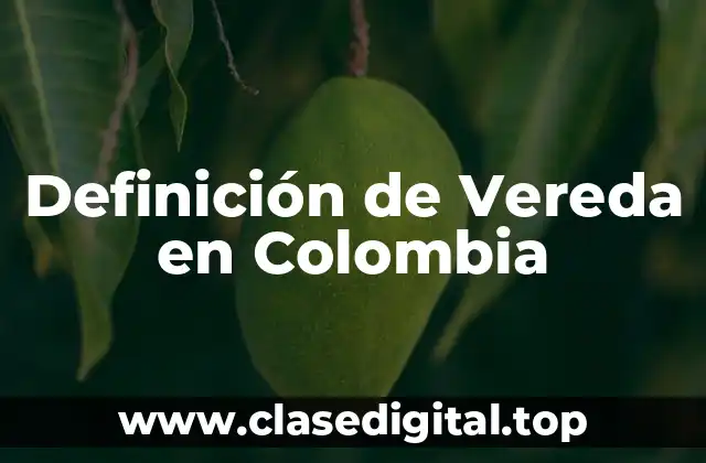 Definición de Vereda en Colombia