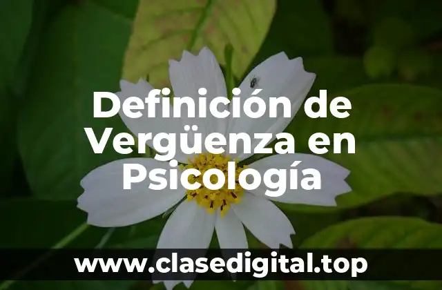 Definición de Vergüenza en Psicología