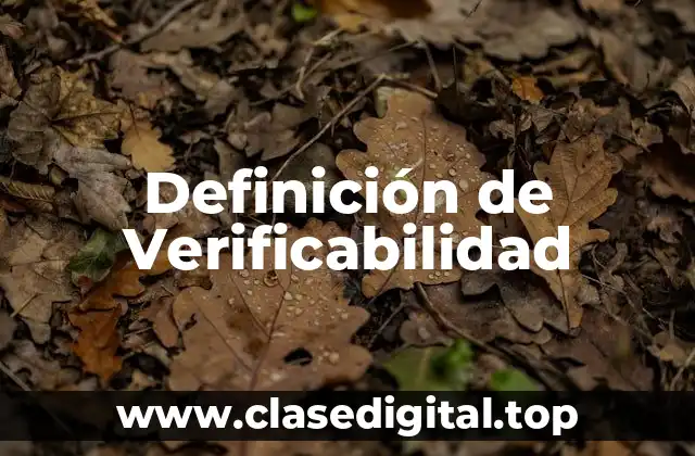 Definición de Verificabilidad