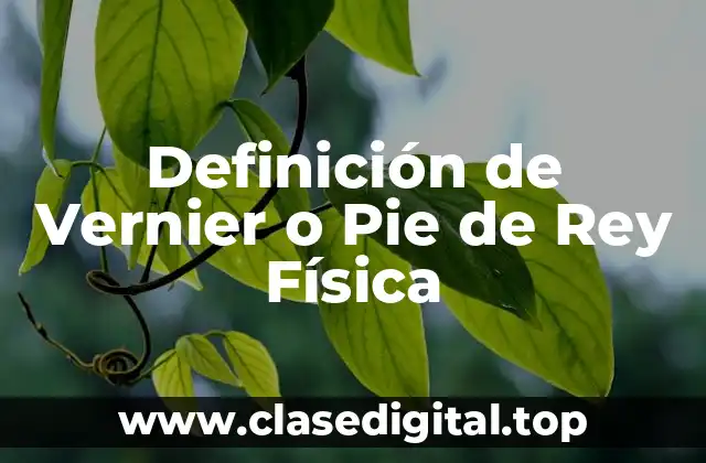 Definición de Vernier o Pie de Rey Física