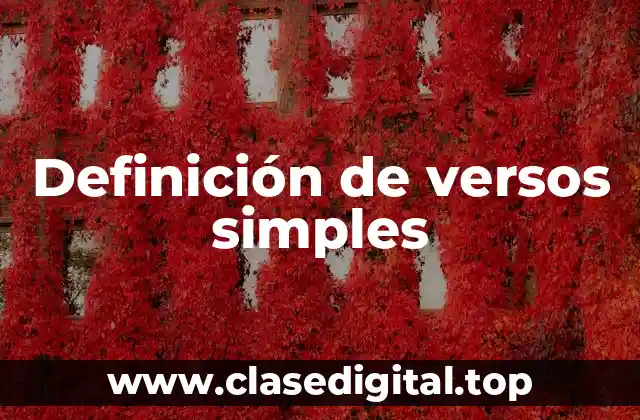 Definición de versos simples
