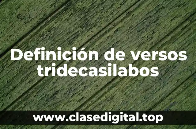 Definición de versos tridecasilabos