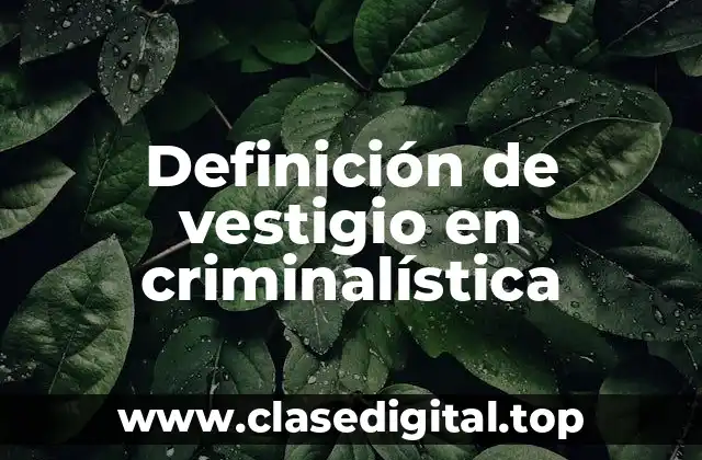 Definición de vestigio en criminalística