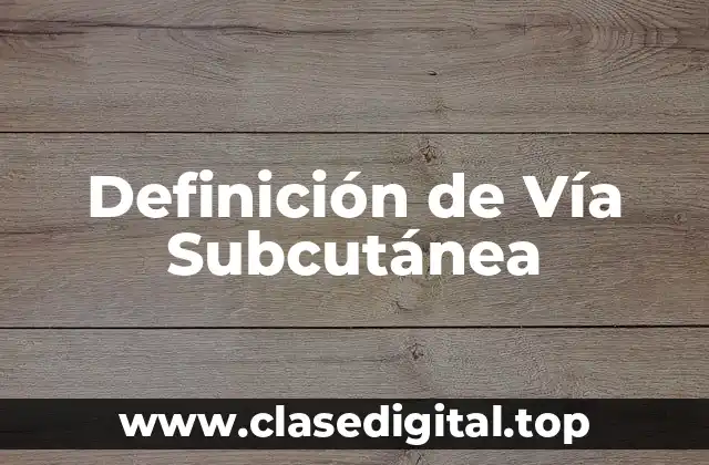 Definición Técnica de Vía Subcutánea