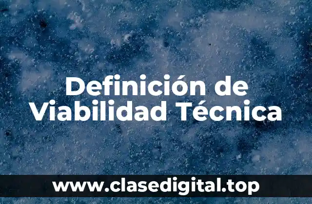 Definición de Viabilidad Técnica