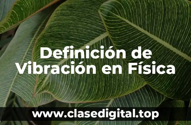 Definición Técnica de Vibración