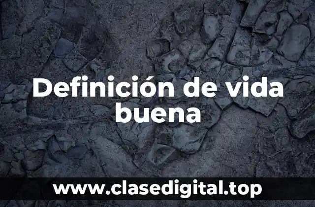 Definición de vida buena