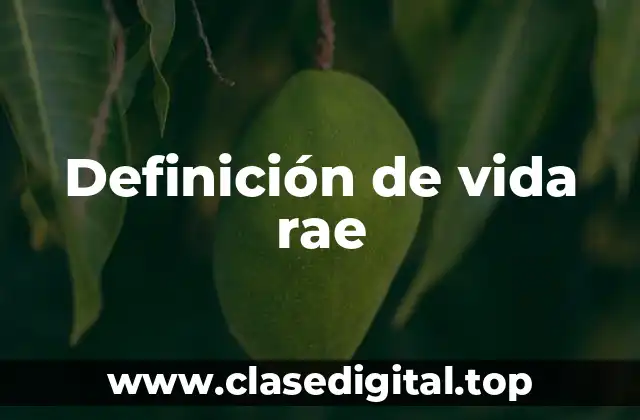 Definición técnica de vida rae