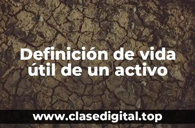 Definición de vida útil de un activo