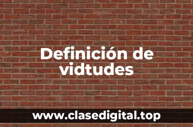 Definición de vidtudes