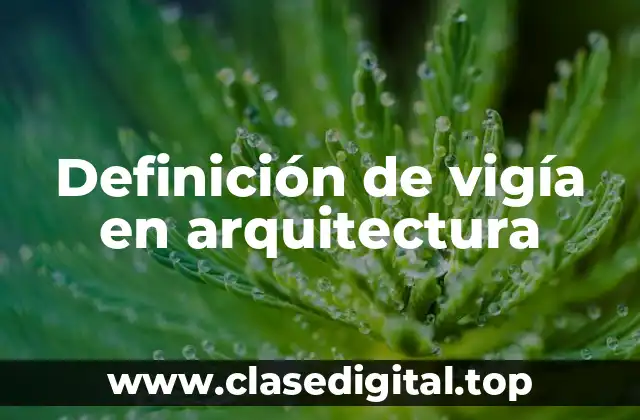 Definición de vigía en arquitectura