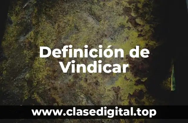 Definición de Vindicar