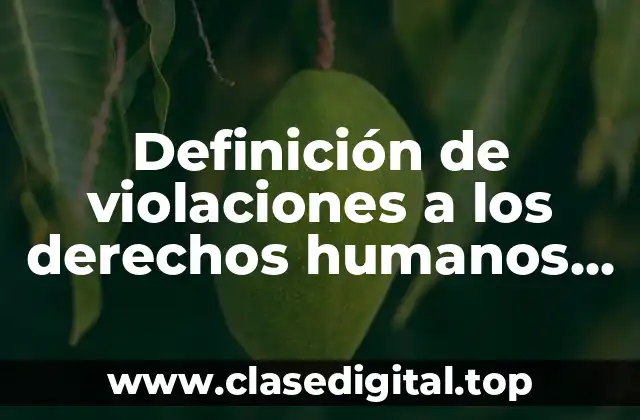 Definición de violaciones a los derechos humanos en el mundo