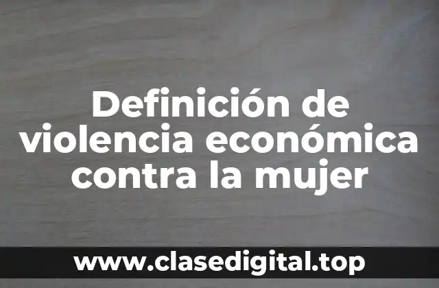 Definición de violencia económica contra la mujer