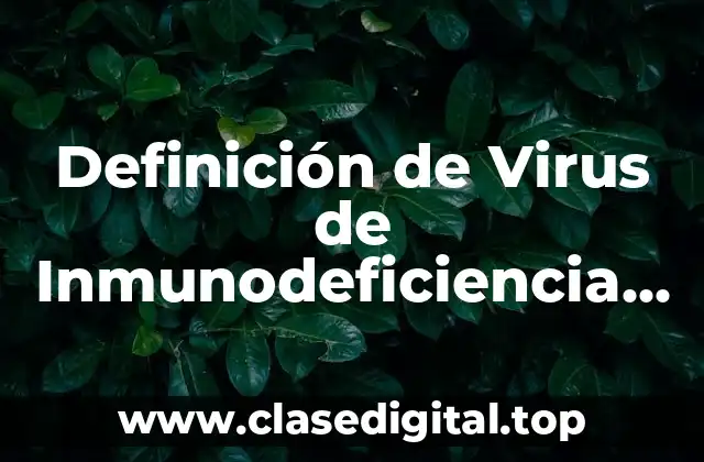 Definición de Virus de Inmunodeficiencia Humana (VIH)
