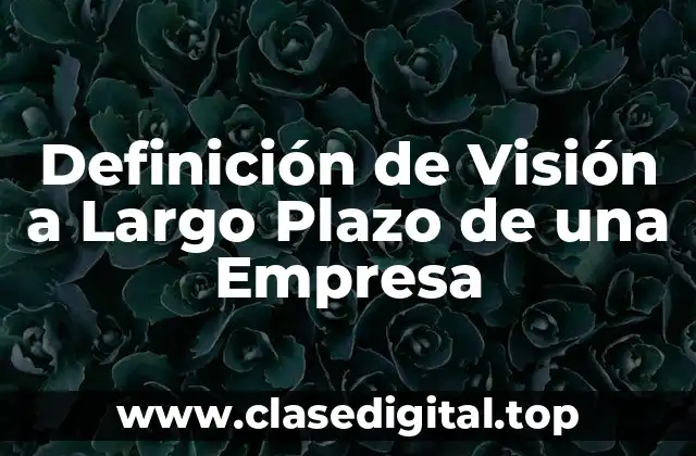 Definición de Visión a Largo Plazo de una Empresa