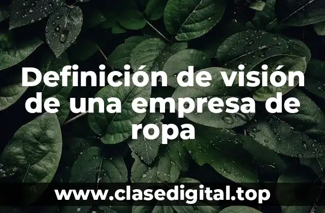 Definición de visión de una empresa de ropa