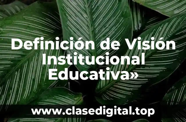 Definición de Visión Institucional Educativa»