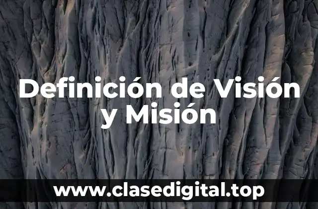 Definición de Visión y Misión