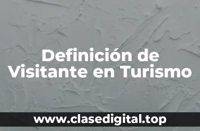 Definición de Visitante en Turismo