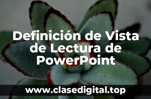 Definición de Vista de Lectura de PowerPoint
