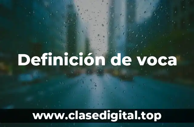 Definición de voca